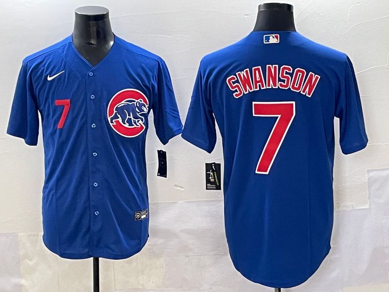 Men 2025 Chicago Cubs #7 Swanson Blue Game Nike MLB Jersey style 1->chicago cubs->MLB Jersey